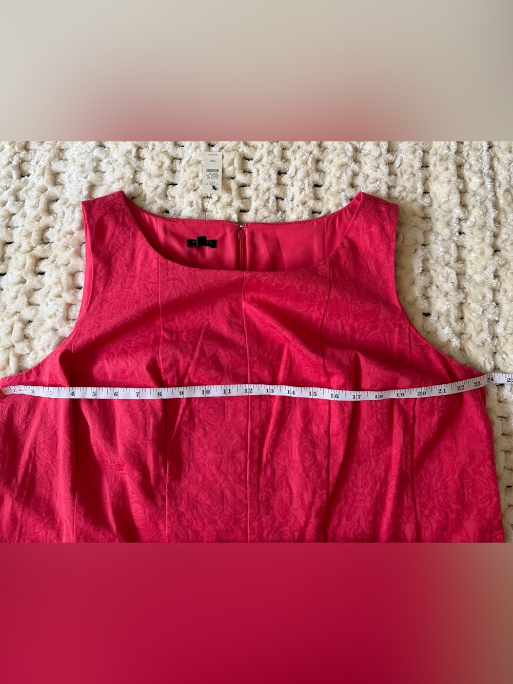 Talbots Woman 18W NWT Coral Pink Floral Jacquard Fit & Flare Dress - Picture 10 of 11